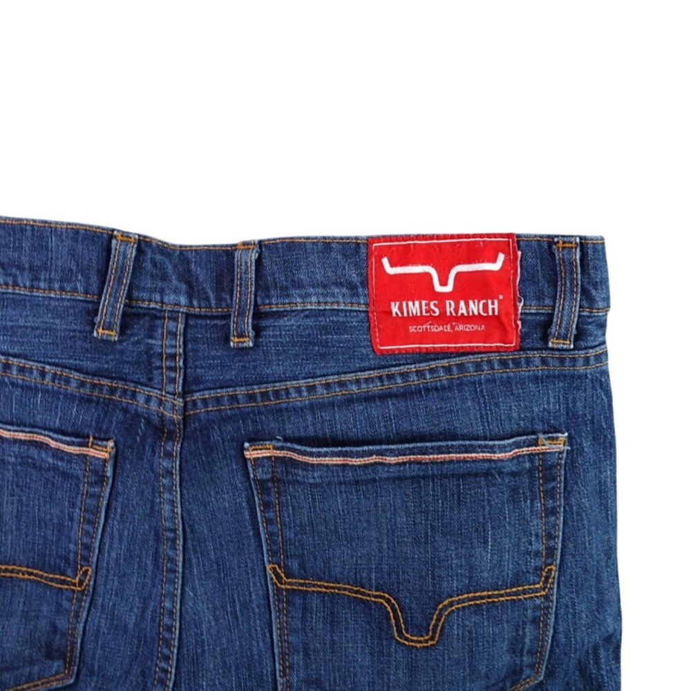 Kimes Ranch Roger Jeans Mens 38x30 Blue Straight Leg Distressed Made in USA